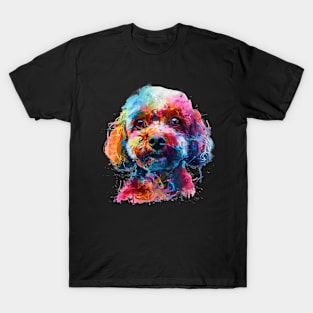 Poodle Colorfull Pop Art Design For Dog Onwer T-Shirt